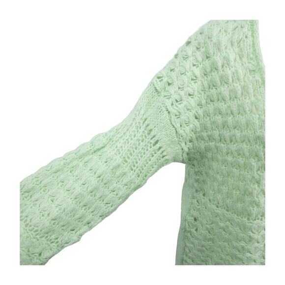 Free People Crashing Waves Sweater Small Mint Green Boho Chic Knit - Picture 6 of 14